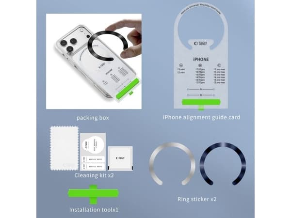4kom.pl TECH-PROTECT MMP-210 magnetisk Magsafe-ring 2-pk dyp blå & sølv