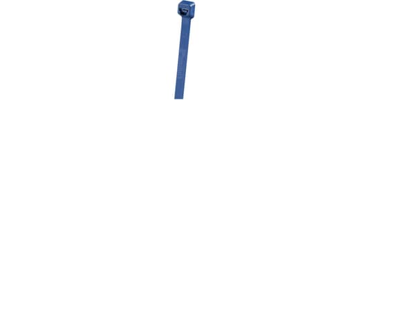 Panduit Cable Tie, 7.3”L (186mm), Standard, Metal Detectable Polypropylene, Dark Blue, 100pc