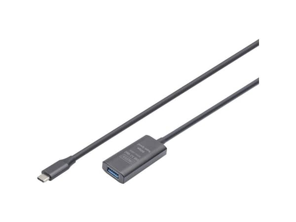 Active USB-C Extension Cable, 5m 5G, USB 3.0, USB-C - USB-A (M/F)
