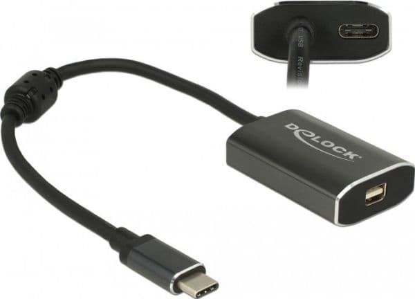 Delock - Ekstern videoadapter - VL100 - USB-C - Mini DisplayPort - mørk grå - løsvekt