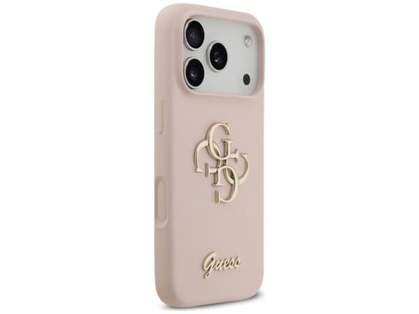 Guess silikone Big 4G script-deksel til iPhone 17 Pro - Rosa