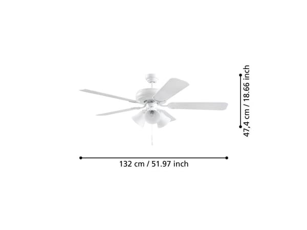 EGLO EICHEF tak-/loftventilator Ø1320 AC vit