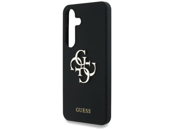 Guess Silicone Big 4G Logo Bottom Script case for Samsung Galaxy S25 - black