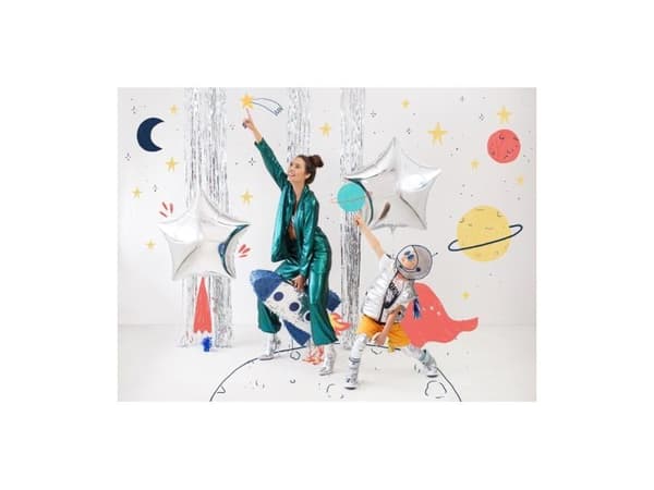 Silver stjärnfolieballong, 70 cm