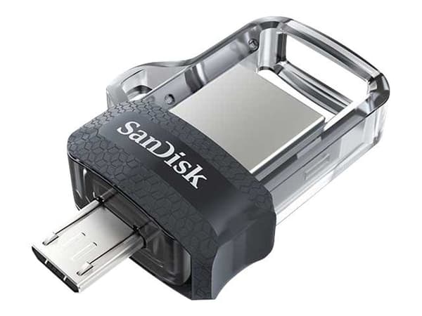 SanDisk Ultra Dual - USB-flashstasjon - 64 GB - USB 3.0 / micro USB