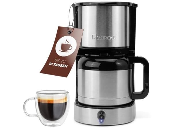 Clatronic KA 3805, Kaffebrygger (drypp), 1,2 l, Malt kaffe, 800 W, Sort, Rustfritt stål