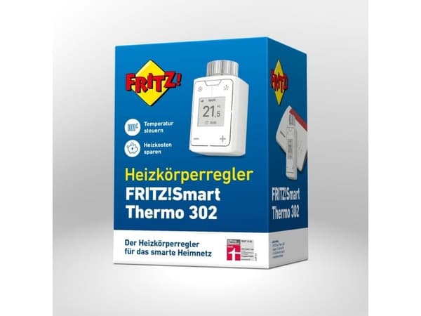 FRITZ! Smart Thermo 302, Vit, Knappar, 0 - 50 ° C, 40 m, °C, AA