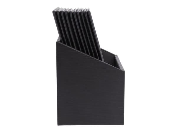Securit® A4 ESSENTIAL boks med 10 menuomslag, sort