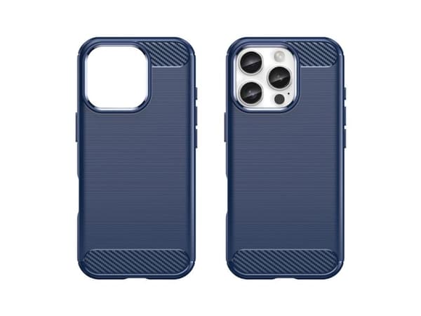 Silikoni Carbon kotelo iPhone 16 Pro Max - sininen