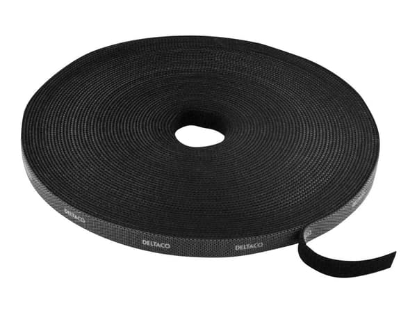 DELTACO CM1015S - Kabelbinderrulle - 15 m - sort