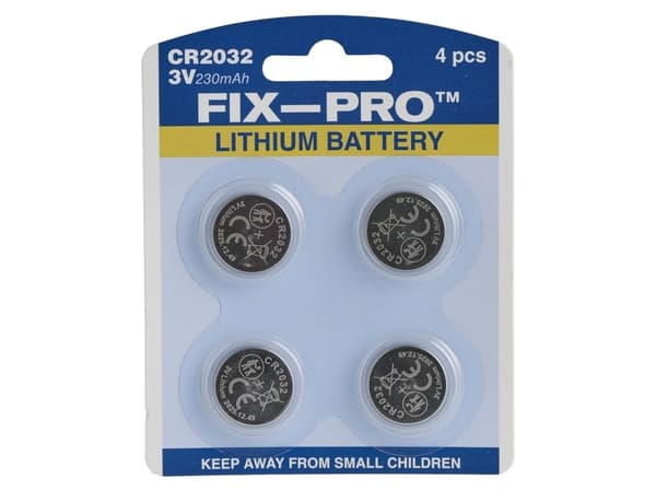 FIX-PRO BATTERI CR2032 3,0V 230MAH 4 STK