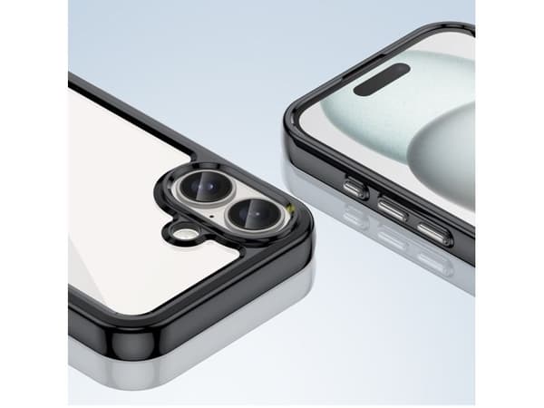 Outer Space-skal med gelram till iPhone 16 Plus - sort
