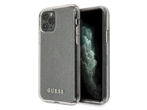 Guess GUHCN58PCGLSI hardt glitterskal til iPhone 11 Pro - sølv/sølv