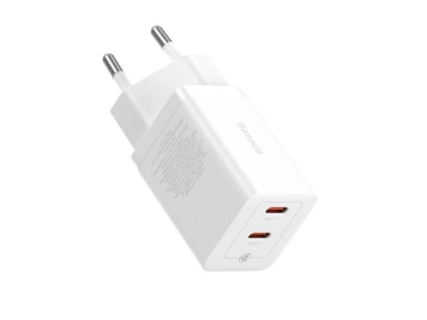 Baseus nätladdare GaN5 Pro 40W 2xUSB-C - vit
