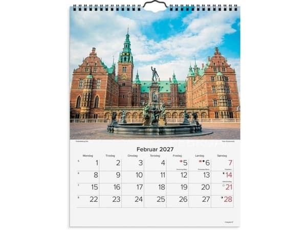 Väggkalender Danska slott 2027