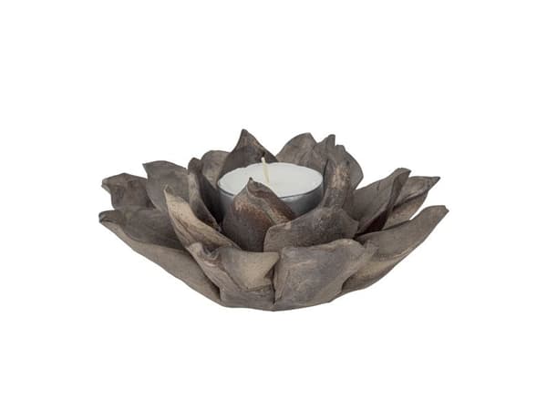 CREATIVE COLLECTION Eira lysestake til telys, brun, steingods