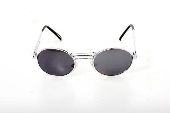Sunglasses, , (S0L) - 403 40S Matte Silver/Black Oval