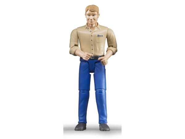Bror figur av en mann i blå jeans