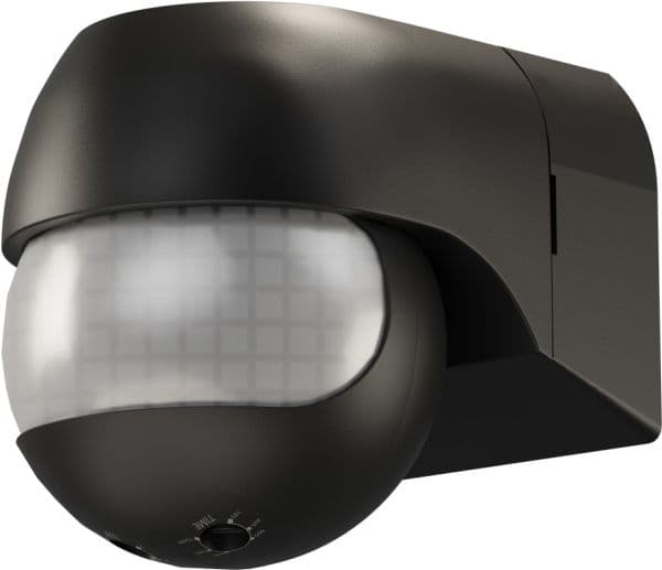 Bevegelsessensor, dreibar/vippbar, sort