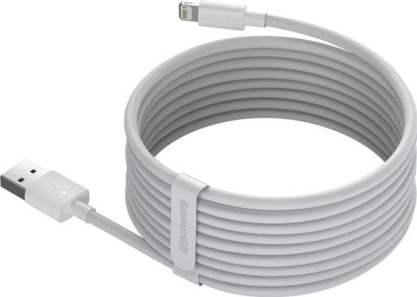 Baseus TZCALZJ-02, Hvit, USB A, Lightning, 1,5 m, Hankjønn, Hankjønn