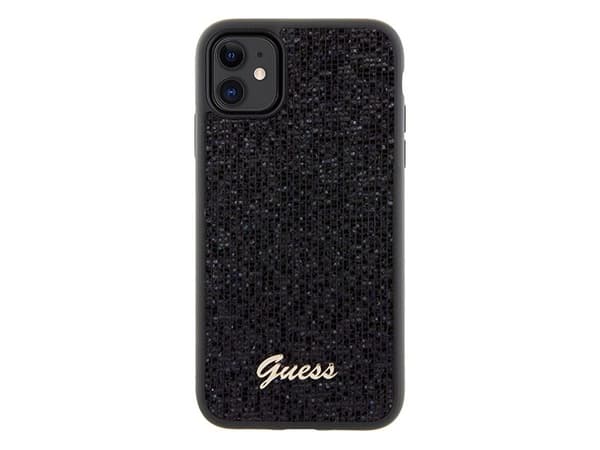 Guess Disco metall script-deksel til iPhone 11 / Xr - svart
