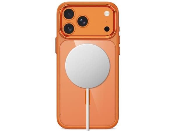 Tech-Protect Magmat Magsafe CC Case for iPhone 17 Pro Max / 18 Pro Max - Orange-Transparent