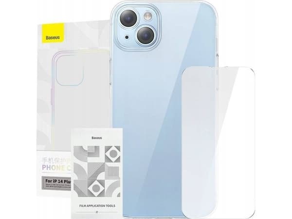 Baseus Baseus Crystal Series-deksel til iPhone 14 Plus + herdet glass