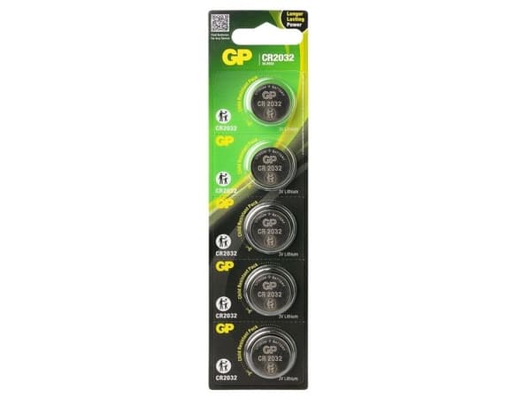 GP knapcelle, Lithium, CR2032, 5-pak