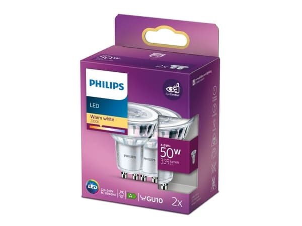 Philips LED-kohdevalo - GU10 - 4,6 W - 2700 K - 2 kpl