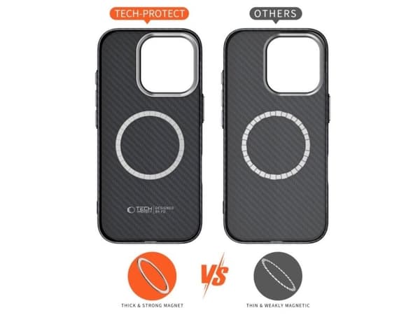 TECH-PROTECT ION CARBON MAGSAFE IPHONE 16 PRO BLACK/SILVER