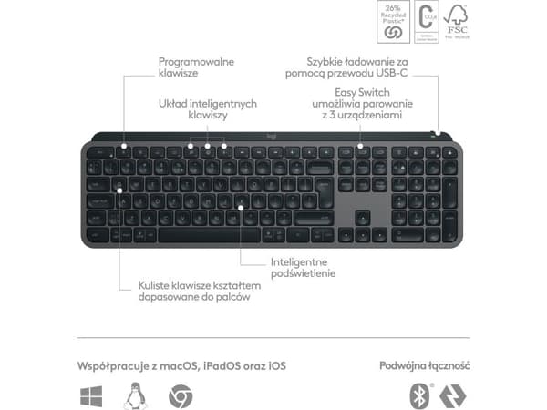 Logitech MX Anywhere 3S Graphite Mouse (910-006929) + MX Keys S Wireless Graphite US (920-011587)