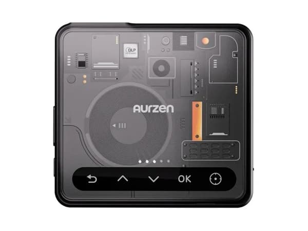 Aurzen ZIP Tri-Fold Portable Mini Projector (Black/Cyber)