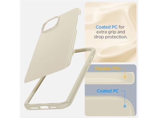 Spigen Thin Fit-skydd till iPhone 15 Plus - beige
