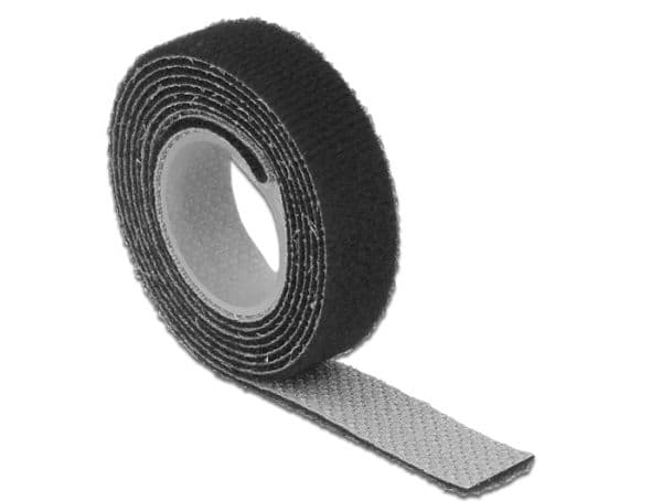 Delock - Kardborrefäste - 1 m - svart