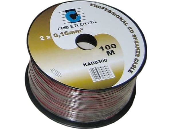 Cabletech kabel Høyttalerkabel 0,2mm sort
