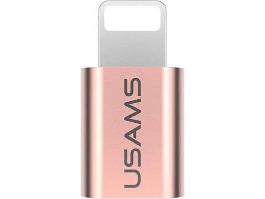 USB-adapter Usams Adapter US-SJ014 microUSB - Lightning, rosa/gull -IPTMIC02