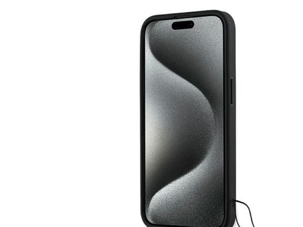 DKNY håndledsremdeksel med stock logo til iPhone 14 Pro Max - sort