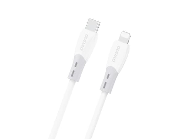 Dudao L25SX 30W USB-C - Lightning Cable with Soft Silicone Braid 2m - White