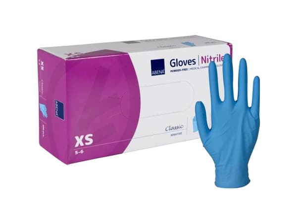 Undersøkelseshanske ABENA Classic Sensitive XS blå nitril - (10 stk.)
