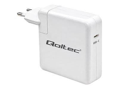 Qoltec - Strømadapter - super fast, 5 - 20 V - 96 watt - 4.8 A - PD (USB-C) - hvit