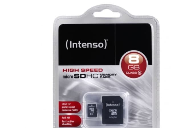Intenso Class 10 - Flashminnekort (microSDHC til SD-adapter inkludert) - 8 GB - Class 10 - microSDHC