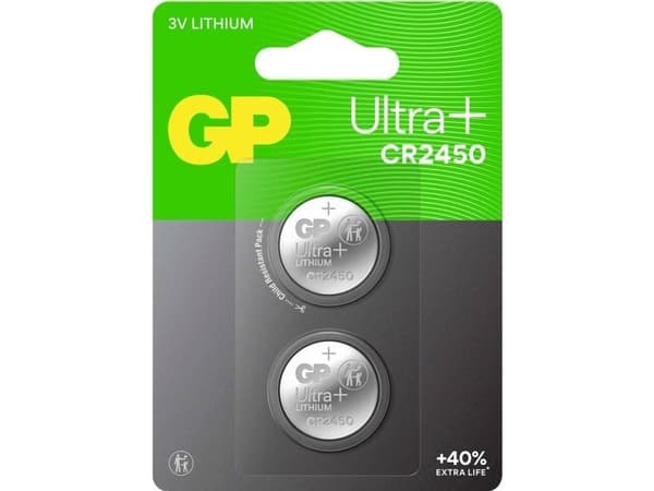 GP knapcelle, Lithium, CR2450, 2-pak