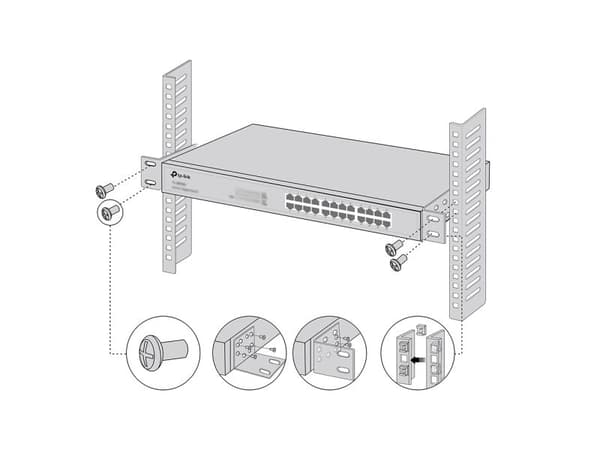 TP-Link Omada RACKMOUNT KIT-13(UN), Asennussarja, Metalli, musta