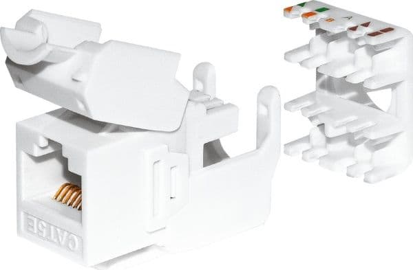 RJ45 cat. 6 UTP keystone jack module, tool-less, white Netrack