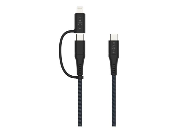 FIXED FIXDB-CCL2-GR, 2 m, USB C, USB C/Lightning, USB 2.0, 4,8 Gbit/s, musta