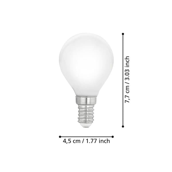 EGLO E14 LED P45 opal kronepære med varmt hvitt lys