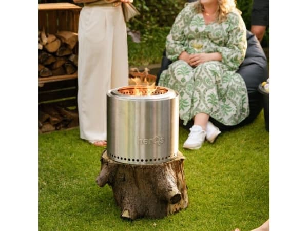 herQs Smokeless FirePit - Cozy - Silver