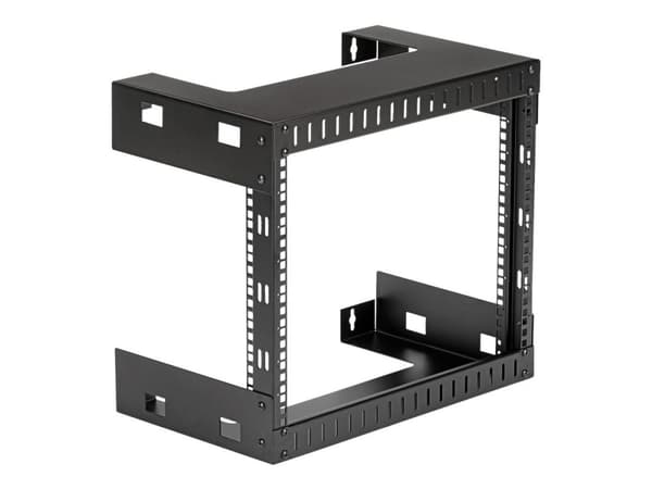 StarTech.com 8U 19" Wall Mount Network Rack - 12" Deep 2 Post Open Frame Server Room Rack for Data/AV/IT/Computer Equipment/Patch Panel with Cage N...