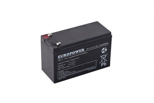 Batteri Europower för UPS 12V 7,2Ah