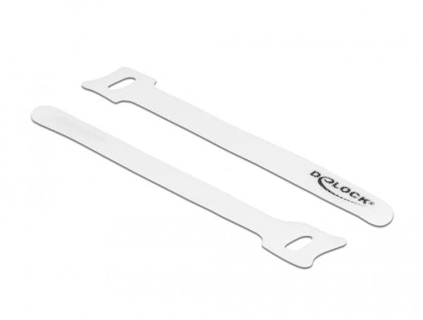 DeLOCK 19519, Hook & loop cable tie, Valkoinen, 15 cm, 12 mm, 10 kpl